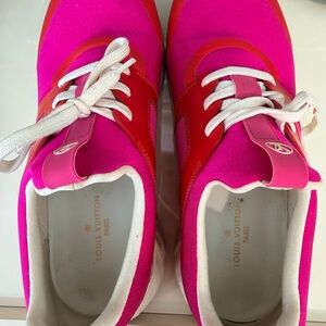 Louis Vuitton Vibrant Pink and Red Sneakers